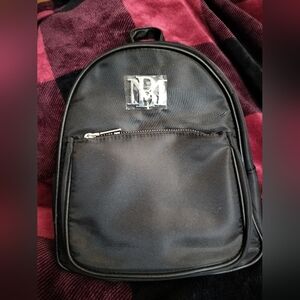 Badgley Mischka Black Mini Nylon Backpack Purse